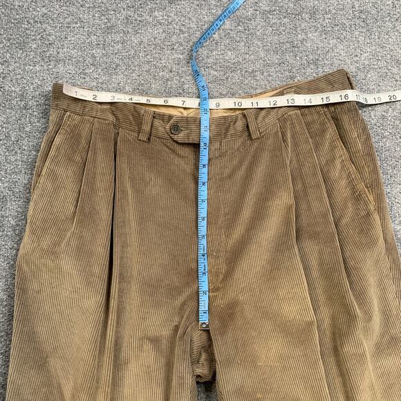 Vintage Santorelli Pants Mens 36 Mocha Como 2 Corduroy Cotton Pleated Trouser - Picture 8 of 16